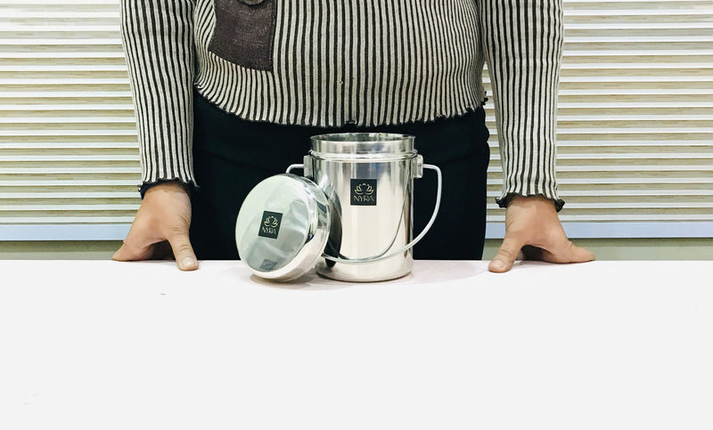 Stainless Steel Milk Pot with Lid (Dolchi/Barni) – Milk Pot
