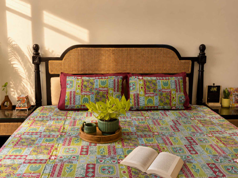 local-kala-5-bedsheet-flat-i-fitted-bedsheet-100x108-inches