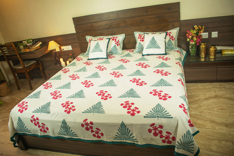 earthan-bedsheet-and-pillow-cases-handblock-print-gulmohar-galore