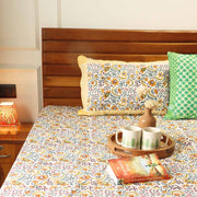 local-kala-masakali-yellow-handblock-bedsheet-100x108-inches