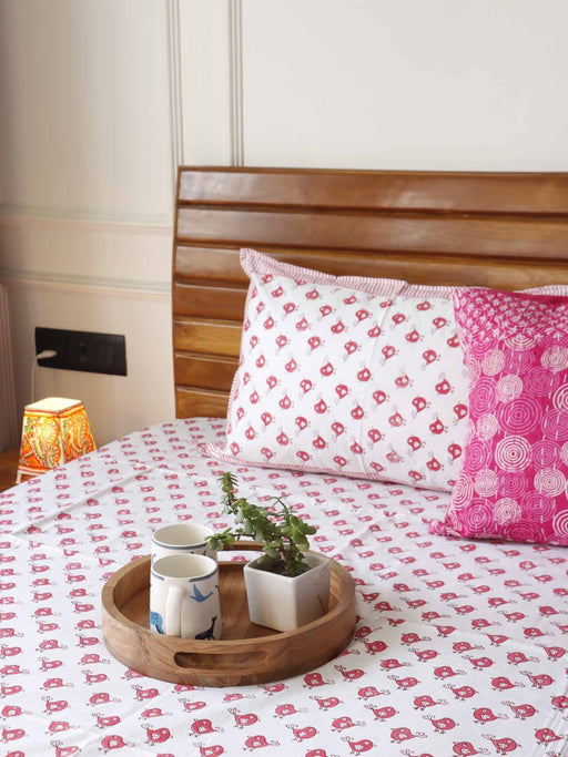 local-kala-pink-bird-handblock-bedsheet-108x108-inches