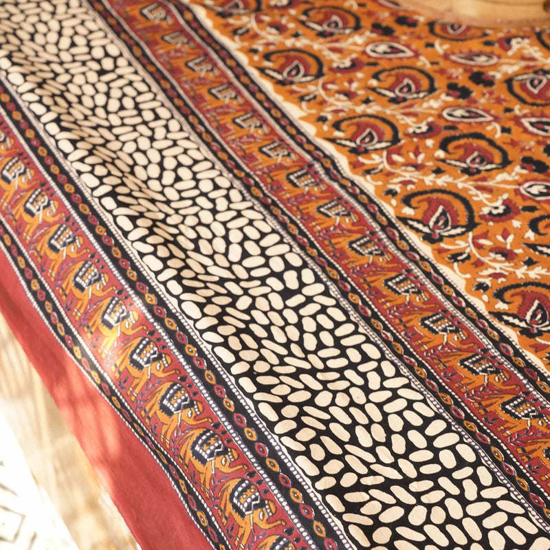 local-kala-kesar-kalamkari-flat-fitted-bedsheet-90x108-inches
