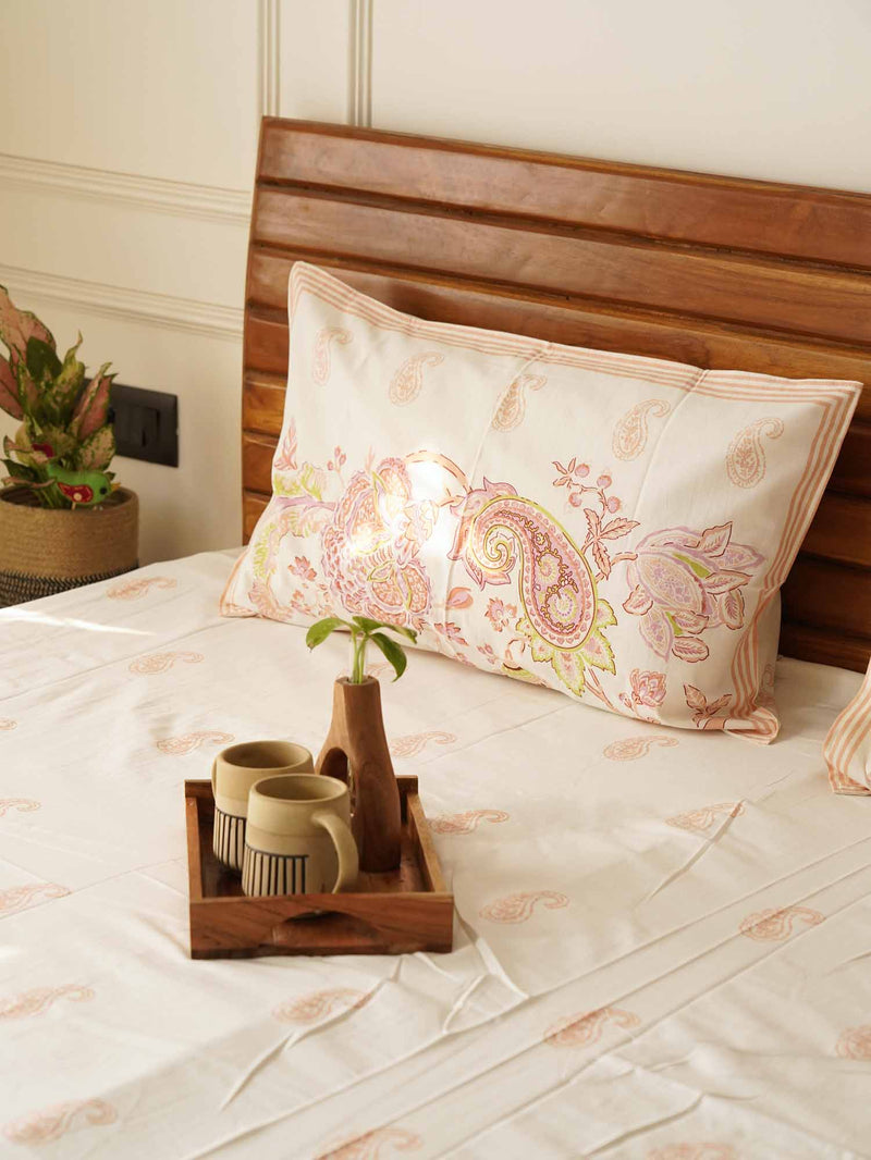 local-kala-jaal-peach-bedsheet-108x108-inches