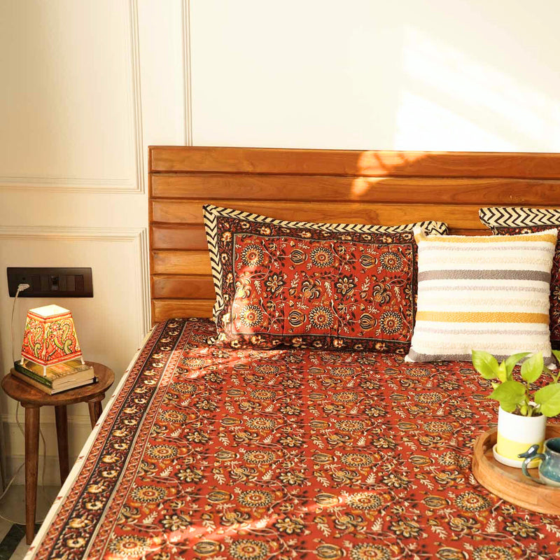 local-kala-kalamkari-red-flat-i-fitted-bedsheet-108x108-inches-copy