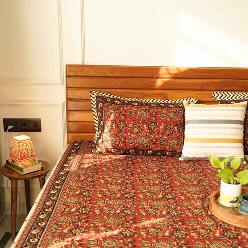 local-kala-kalamkari-red-flat-i-fitted-bedsheet-108x108-inches-copy
