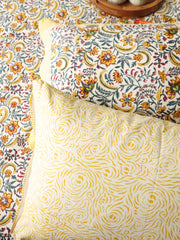local-kala-masakali-yellow-handblock-bedsheet-100x108-inches