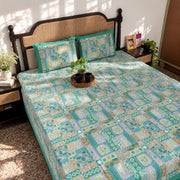 local-kala-abstract-green-flat-i-fitted-bedsheet-90x108-inches