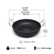 Pure Iron Wok/Deep Kadhai with – Cooking Wok