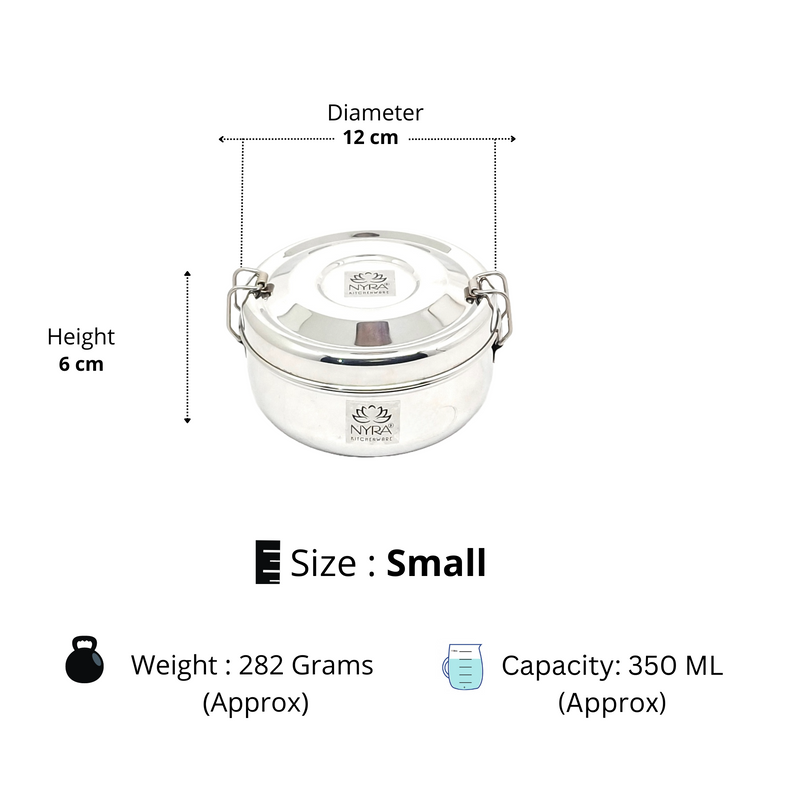 Stainless Steel Round Lunch Box - Stylish, – Storage Container