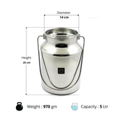 Premium Stainless Steel Milk & Oil Container with Lid  – Storage Container
