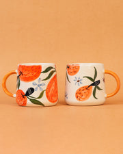 Nurture India Fresh Orange Charm Artistic Ceramic Mugs 10-oz