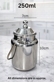 Stainless Steel Mini Oil Canister with Lid & Handle – Oil Storage Canister