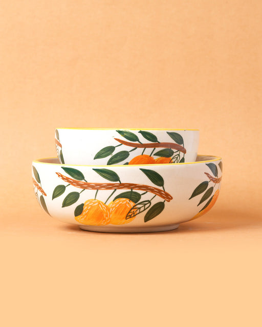 Nurture India Mango Leaf Ceramic Bowl Large Small