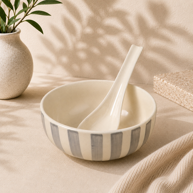 ceramic-kitchen-noir-ivory-stripe-soup-bowls-with-spoons