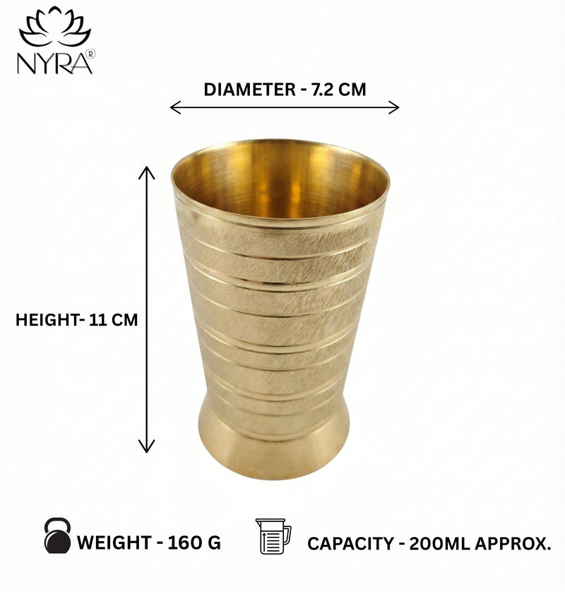 Pure Brass Peetal Designer Glass – Brass Drinking Glass