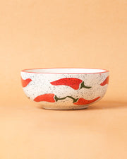 Nurture India Keep It Spicy Red Chilli Ceramic Bowl Large Small