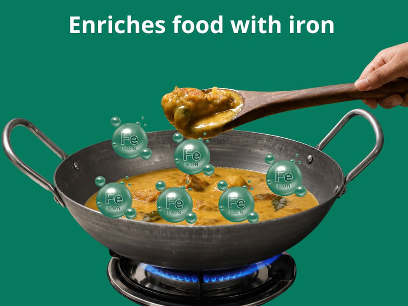 Pure Iron Flat Bottom Kadai