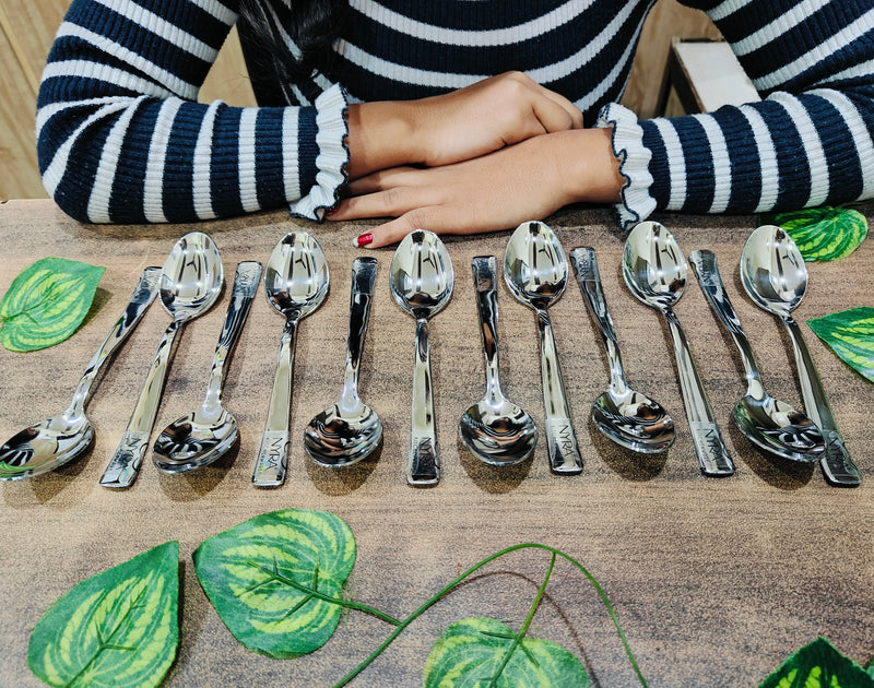 Stainless Steel Set of 12 Spoons