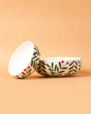 Nurture India Olive Leaf Ceramic Bowl Large Small