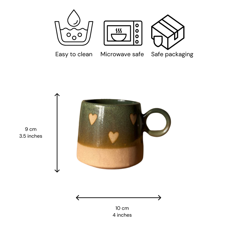 Nurture India Sea Green Hearty Ceramic Mug 15-oz