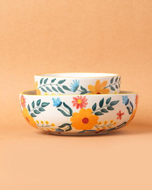Nurture India Floral Extravaganza Ceramic Bowl Large Small