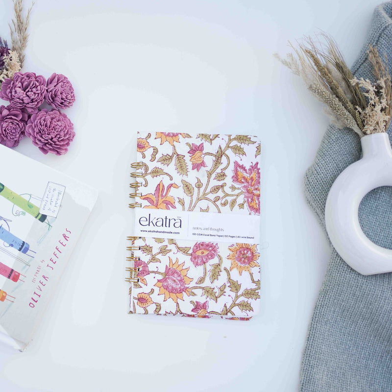 ekatrahandmade-yellow-floral-a5-wire-bound-journal