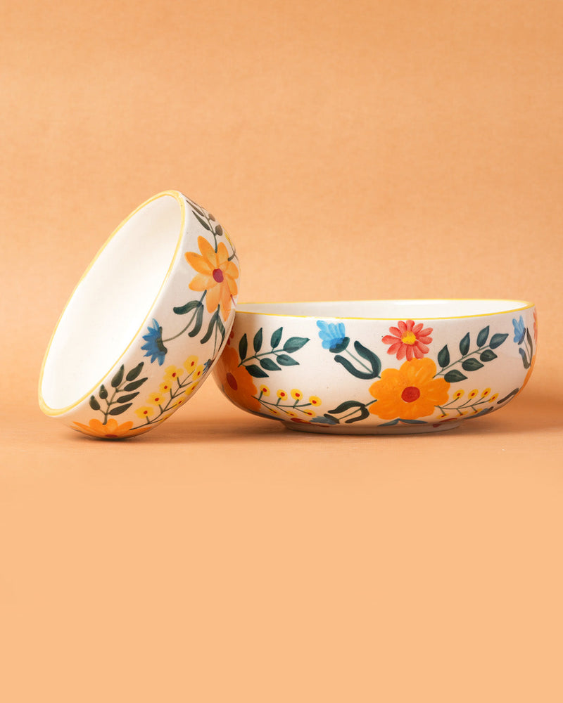 Nurture India Floral Extravaganza Ceramic Bowl Large Small