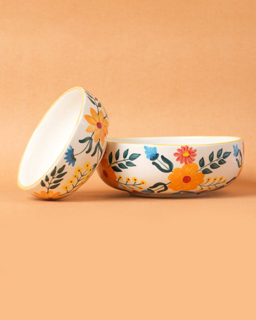 Nurture India Floral Extravaganza Ceramic Bowl Large Small