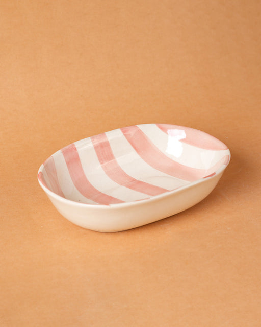 Nurture India Pink Stripe Ceramic Combo Bowl Cup