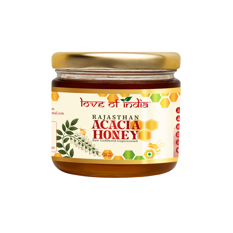 Love of India Rajasthan Acacia Honey 400g 14.1 oz – Traditional Indian Natural Honey