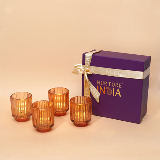 Nurture India Tealight Holder Gift Box 4-Piece Set
