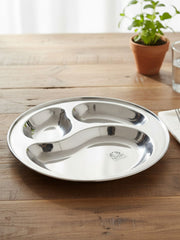 Stainless Steel 3-Compartment Dinner Plates – Kitchen Utensil