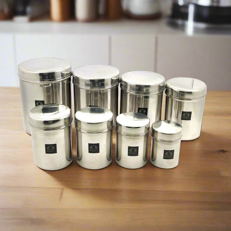 Stainless Steel Cylindrical Deep Storage Containers – Kitchenware