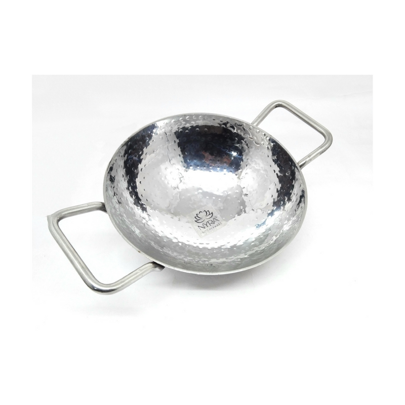 Stainless Steel Hammered Finish Kadhai – Cooking Wok