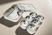 Stainless Steel 6 Compartment Dry Fruit/Spice Box– Kitchen Utensil