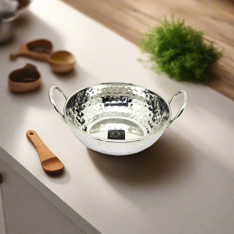 Stainless Steel Mini Serving Kadhai Set – Cooking Wok
