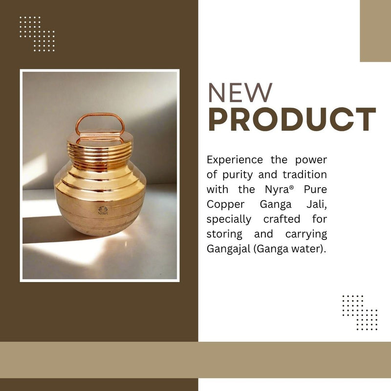 Pure Copper Gangajali with Lid – Pooja Kalash