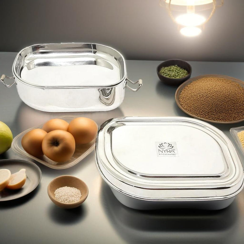 Stainless Steel Double Decker Lunch Box – Storage Container