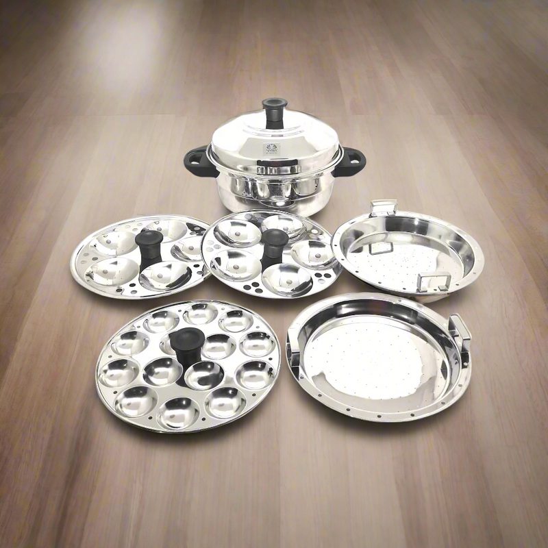 Stainless Steel Idli Cooker - 5 Plates – Idli Steamer