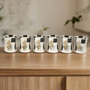 Stainless Steel Glass/Tumbler with Laser Floral Design set of 6 & 12 – Drinking Tumbler