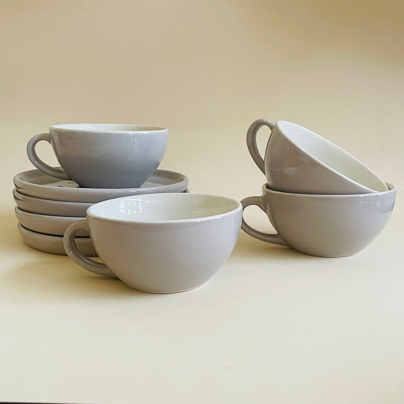 The Grey Cappucino Cup Saucer Set