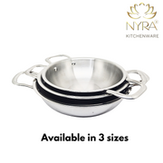 Triply Stainless Steel Kadhai with Lid – Cooking Kadhai