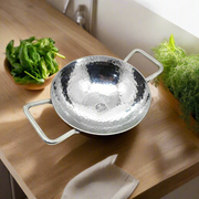 Stainless Steel Hammered Finish Kadhai – Cooking Wok