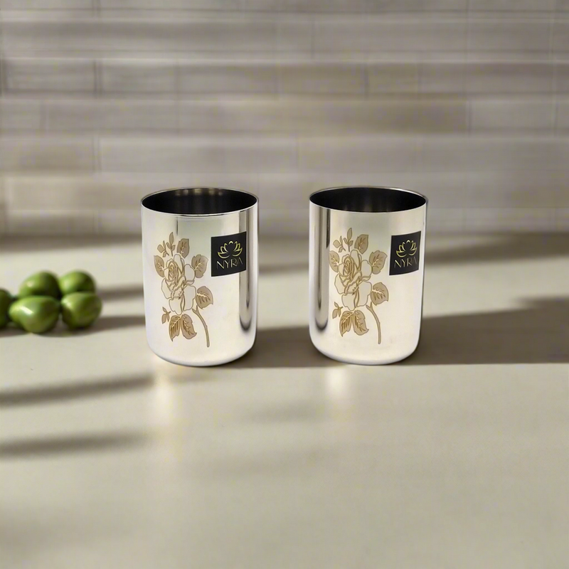Stainless Steel Tumbler/Glass Set – Drinking Tumbler