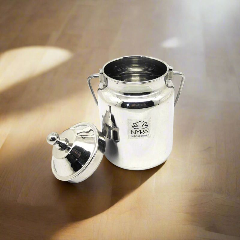 Stainless Steel Barni Milk Pot/Dolchi with Lid – Kitchen Utensil