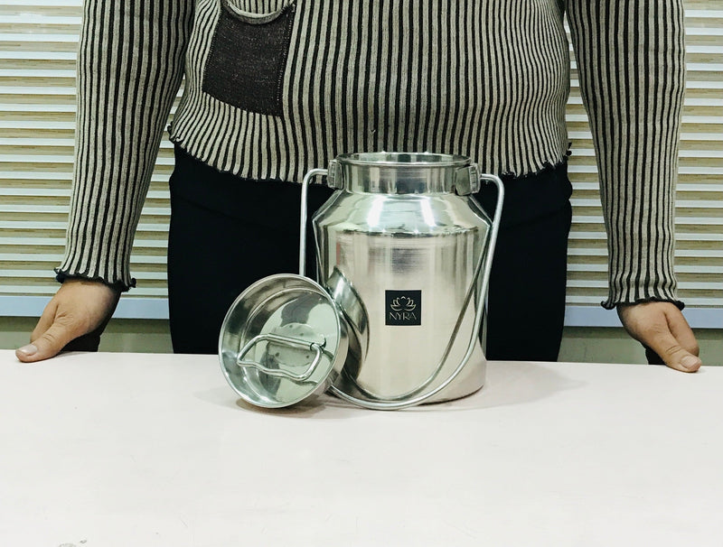 Premium Stainless Steel Milk & Oil Container with Lid  – Storage Container