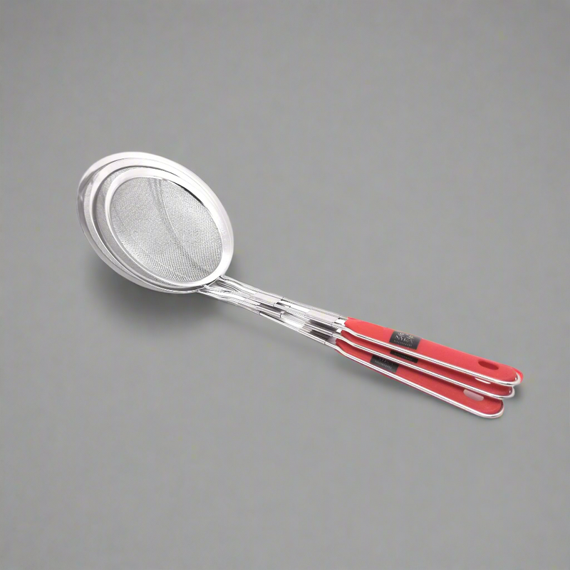 Stainless Steel Deep Fry Set with U-Shape Wooden Handle Jhara/Mesh/Wire/Skimmer/Puri Strainer for Kitchen – Deep Fry Skimmer