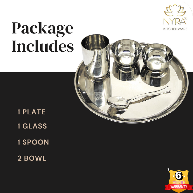 Stainless Steel Premium Thali/Dinner Set of 5pcs