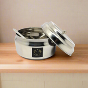 Stainless Steel Ghee/0il Pot Storage Container with Spoon – Cooking Spoon