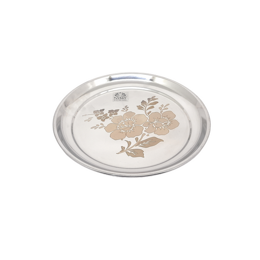 Stainless Steel Quarter Plate/Stainless Steel Flower Design Lazer Print/ – Kitchen Utensil